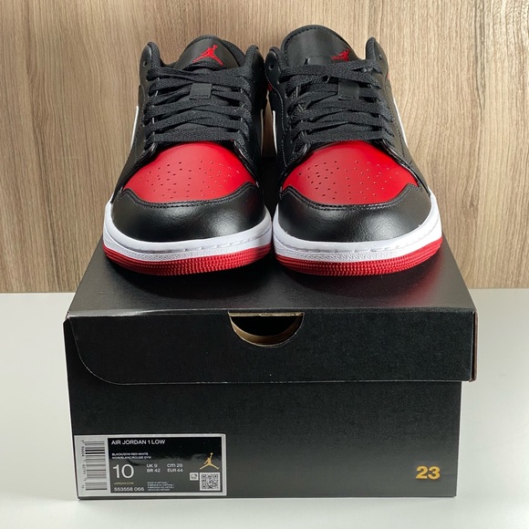 Nike Jordan 1 Low Alternate Bred Toe Chicago Black Red 553558-066 Men’s Size 10 - Picture 6 of 11
